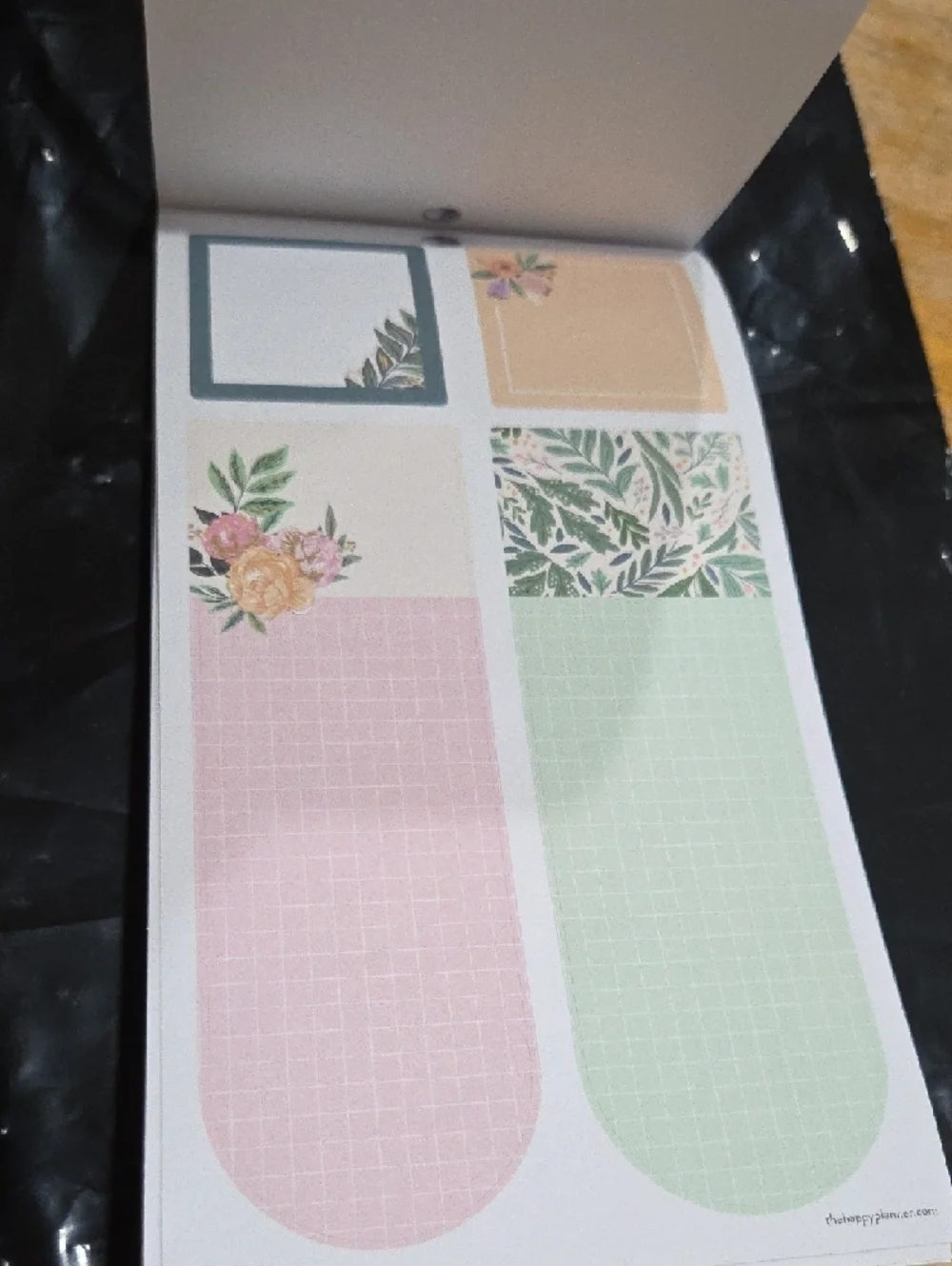 Happy Planner Big Sticker Sheets — Black, Cream & Pastel Floral Accents